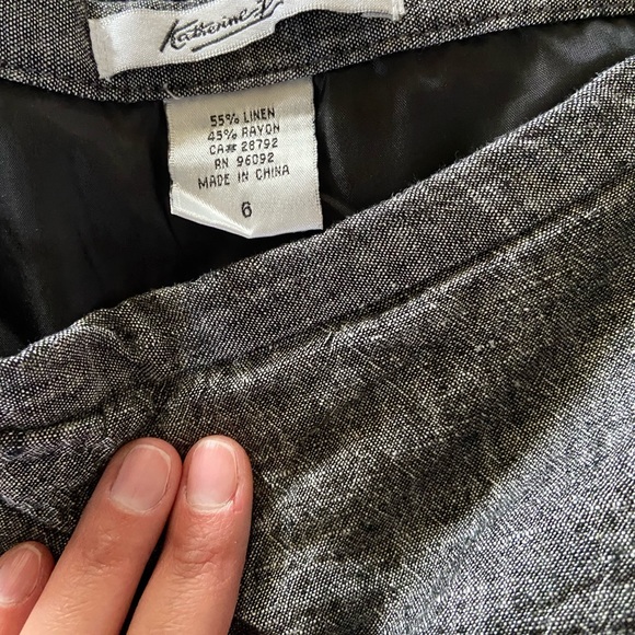 Size 6 Charcoal Linen Skirt - Picture 3 of 4